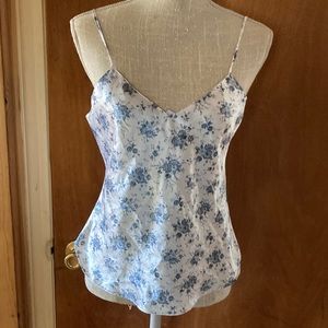 Vintage LCA Intimates blue & white floral cami